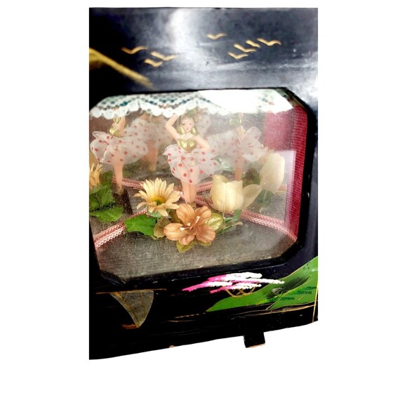 Vintage 1940s Dual Musical Mirrored Jewelry Box Dancing Ballerina & Tuxedo Man - Picture 10 of 16